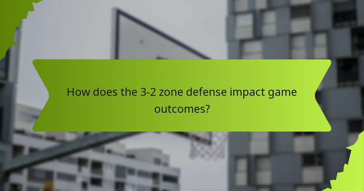 How does the 3-2 zone defense impact game outcomes?