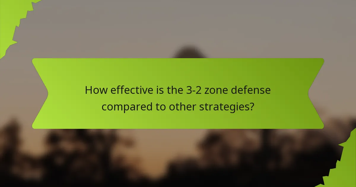 How effective is the 3-2 zone defense compared to other strategies?