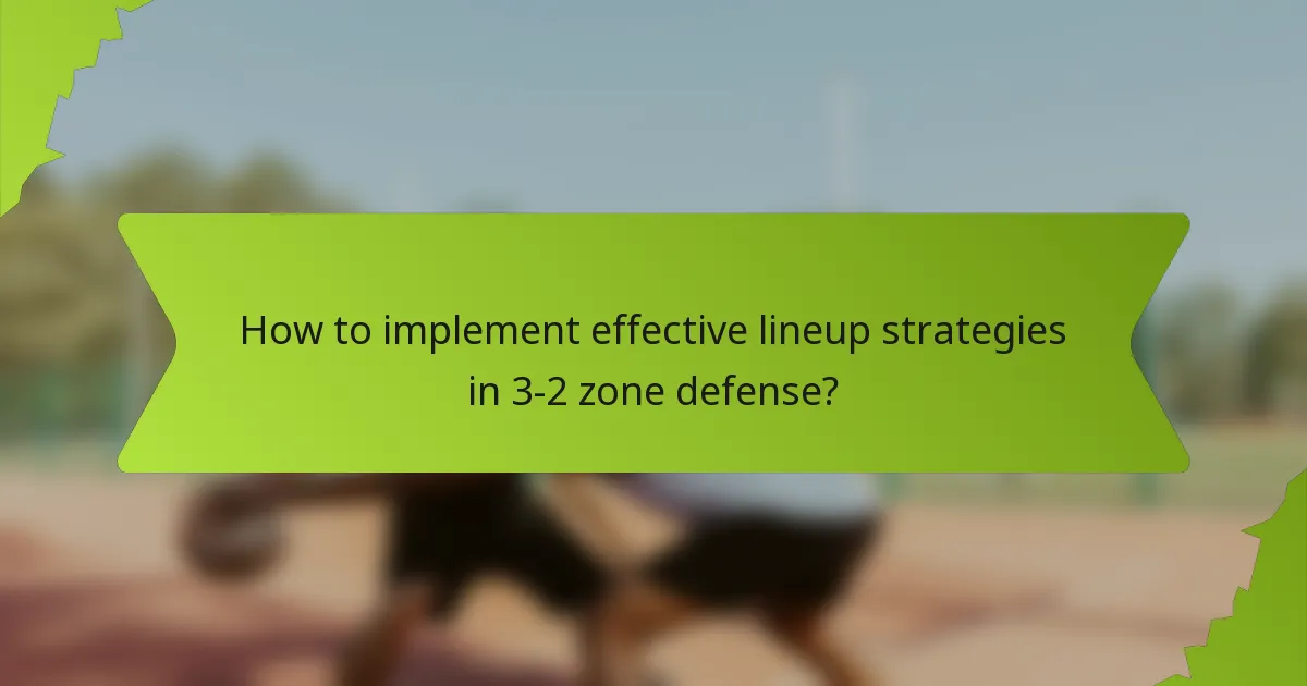 How to implement effective lineup strategies in 3-2 zone defense?